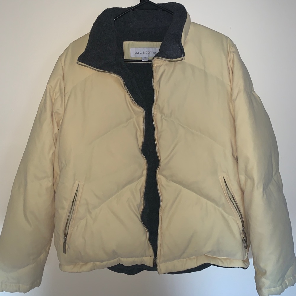 Yellow puffer coat